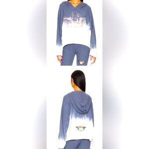 REVOLVE Boys Lie Heavenly Love Thermal Hoodie in Navy Dip Dye Oversized Sweater